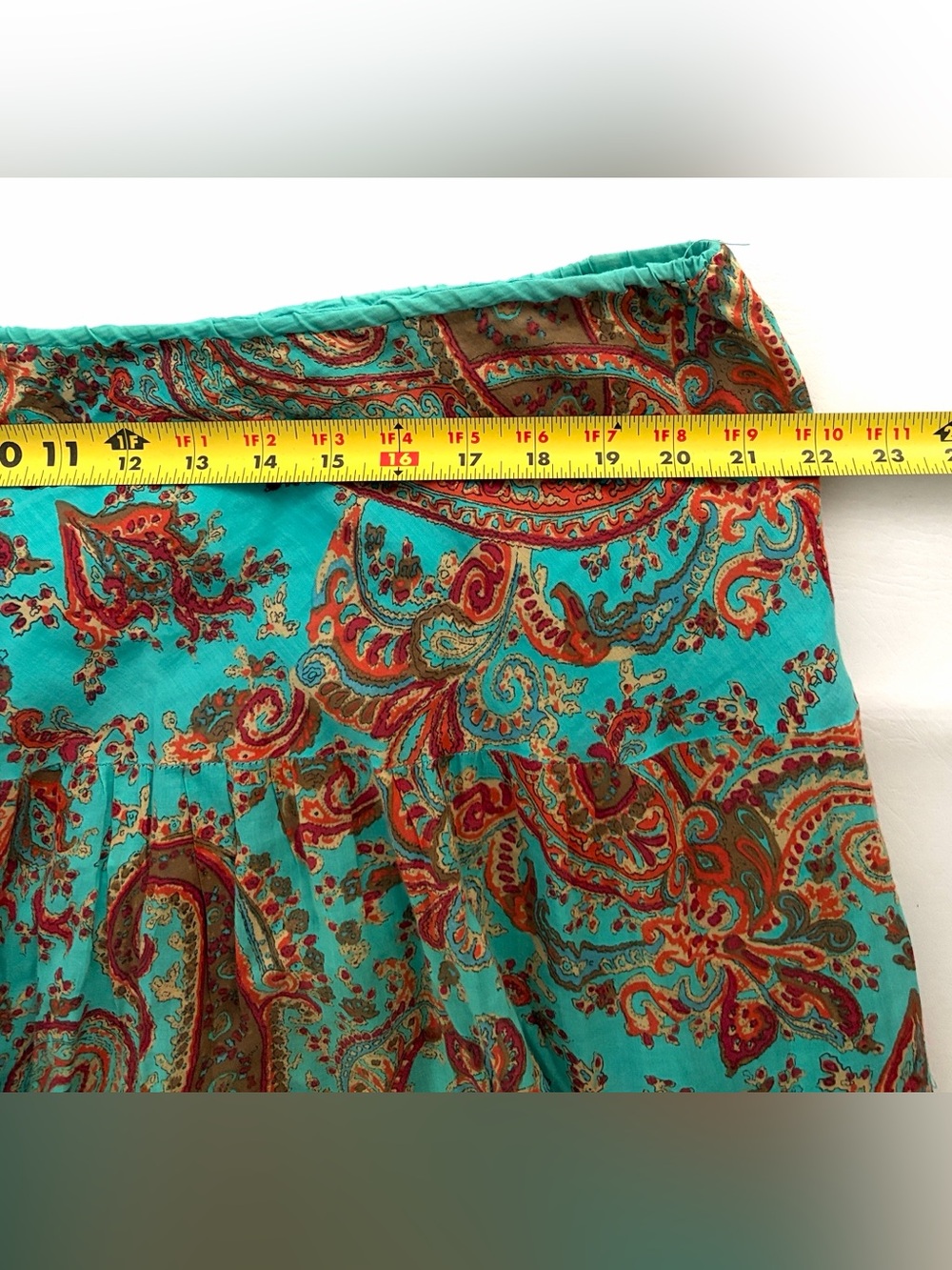 Ralph Lauren Vintage Boho Paisley Print Blue Flowy Low Rise Maxi Skirt Cotton 1X - Picture 16 of 16